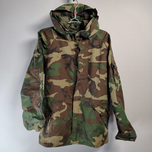 USGi Woodland Camo Parka Jacket Gen 1 Cold Weather ECWCS Mens Large Short - Picture 1 of 14
